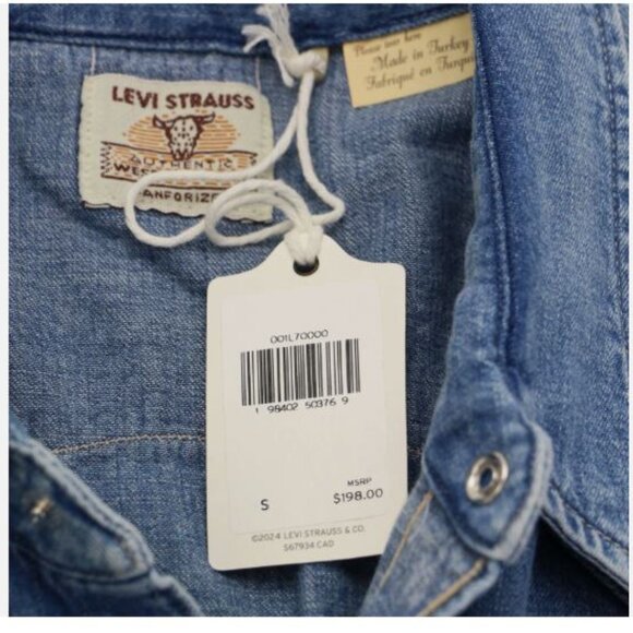 Levi's Vintage Clothing Shorthorn Sawtooth Western Shirt Men's Size S LVC Denim - Picture 8 of 15